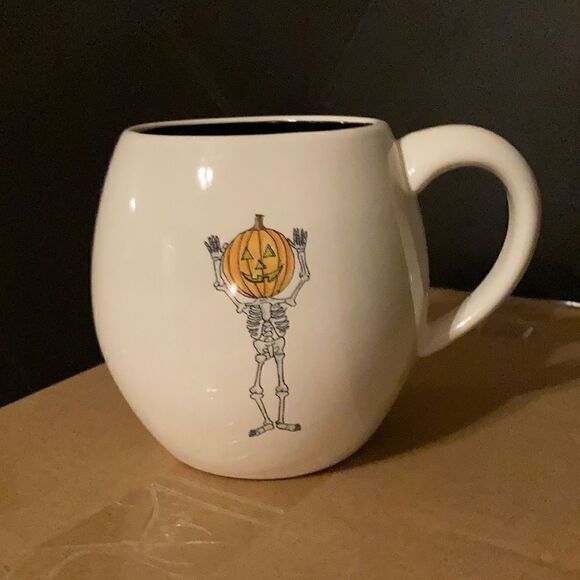 Rae Dunn Other - Rae Dunn round Halloween mug Pumpkin Head new black inside